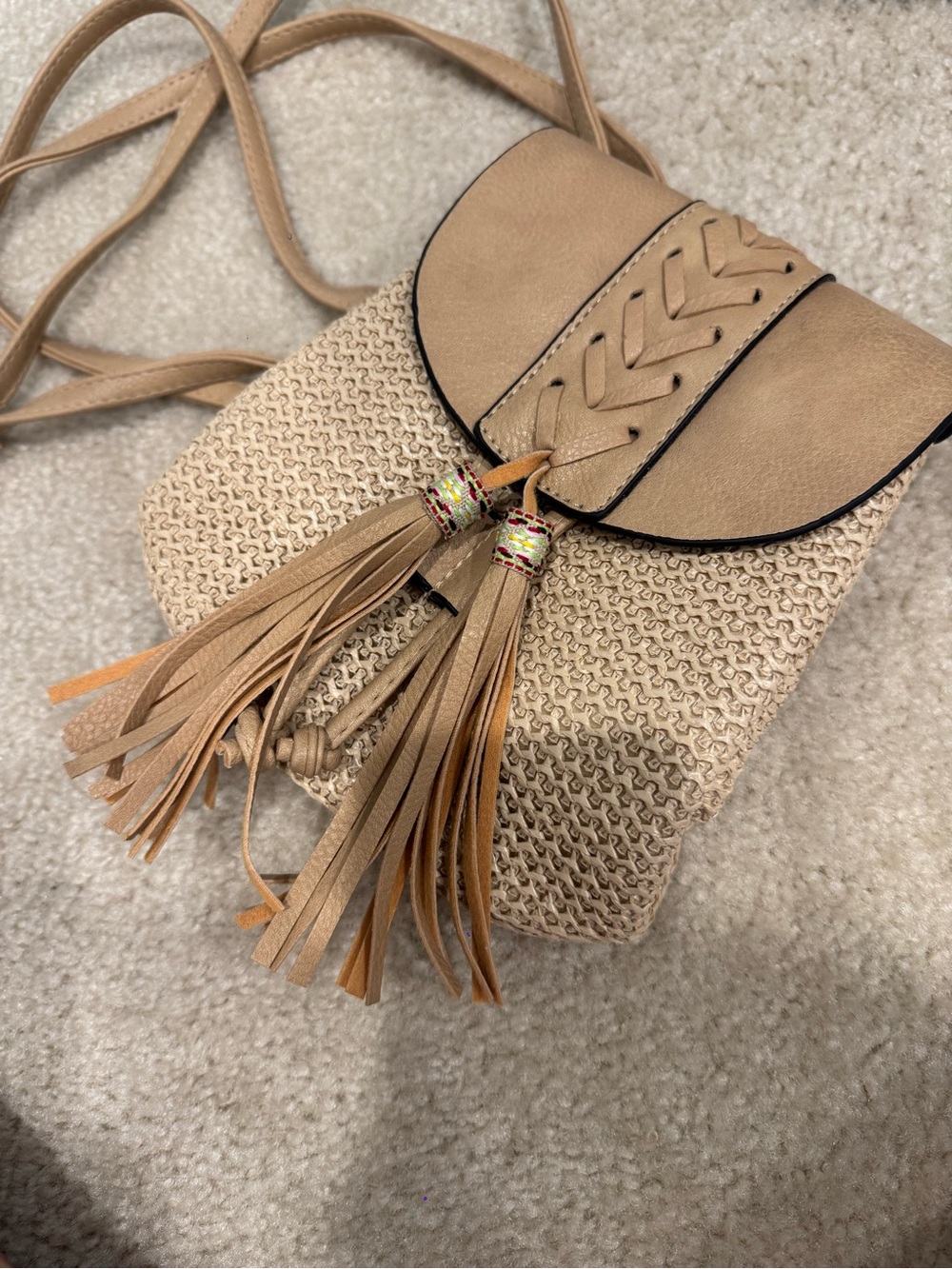 Raffia mini Backpack handmade